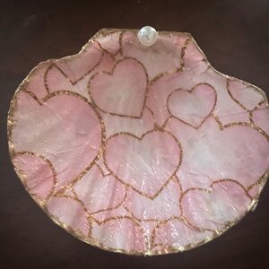 Pink Heart Shell Trinket Dish
